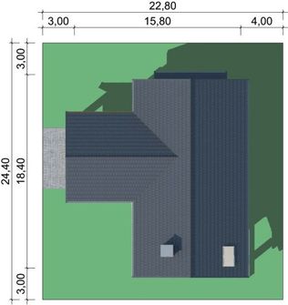Projekt domu LK&1036 (LKP1248) - rzut działki
