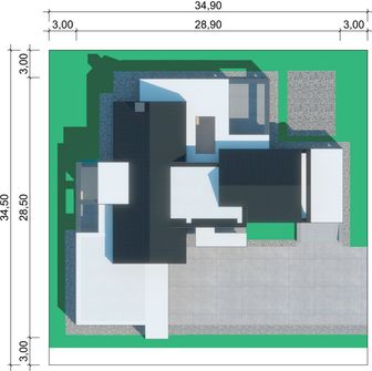 Projekt domu LK&1552 (LKP1122) - rzut działki