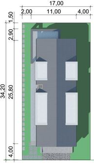 Projekt domu LK&1536 (LKP1128) - rzut działki