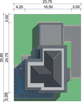 Projekt domu LK&1527 (LKP1111) - rzut działki