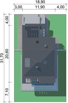 Projekt domu LK&1482 (LKP1159) - rzut działki