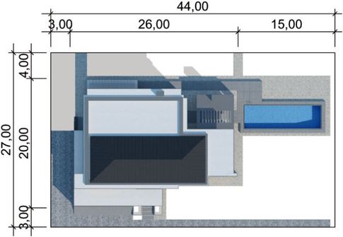 Projekt domu LK&1434 (LKP1186) - rzut działki