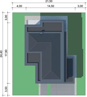 Projekt domu LK&1417 (LKP1123) - rzut działki