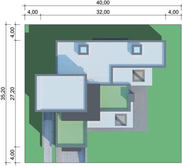 Projekt domu LK&1404 (LKP1118) - rzut działki