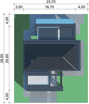 Projekt domu LK&1402 (LKP1116) - rzut działki