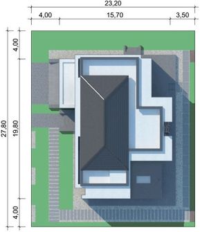 Projekt domu LK&1393 (LKP1205) - rzut działki
