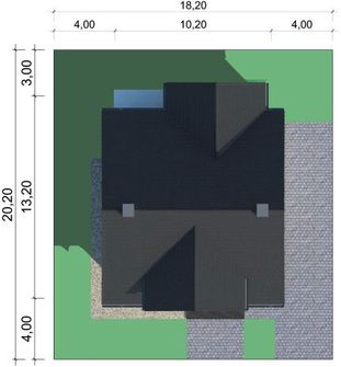 Projekt domu LK&1390 (LKP1208) - rzut działki
