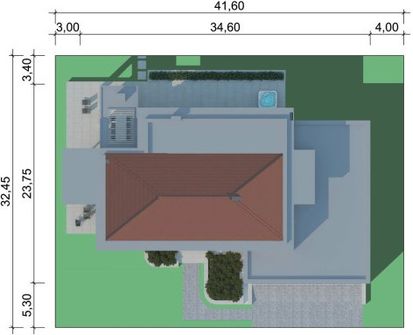 Projekt domu LK&1361 (LKP1215) - rzut działki