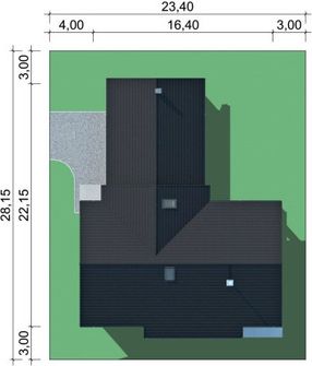 Projekt domu LK&1351 (LKP1193) - rzut działki