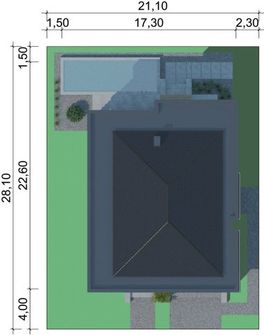 Projekt domu LK&1343 (LKP1190) - rzut działki