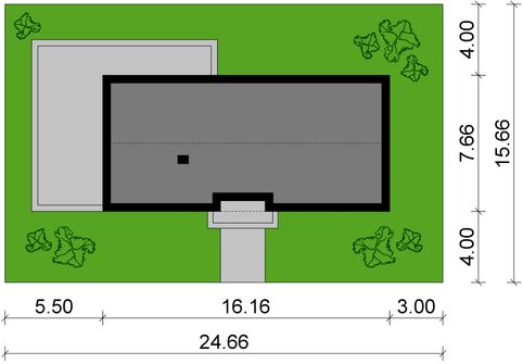 Projekt domu Ka237 (PKT1357) - rzut działki