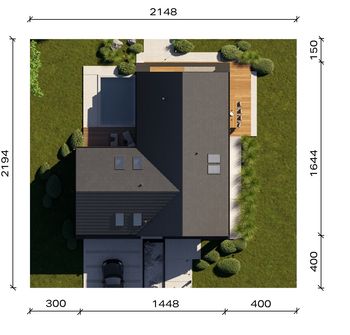 Projekt domu HomeKoncept 166 G2 wariant 01 (KRX1304) - rzut działki