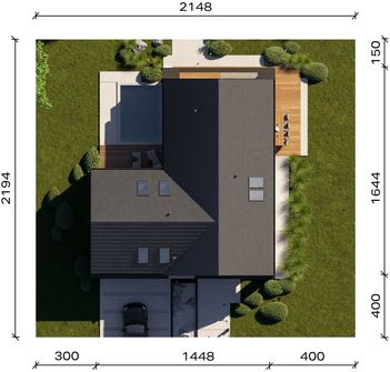 Projekt domu HomeKoncept 166 G2 wariant 01 (KRX1304) - rzut działki