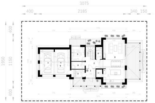 Projekt domu FarmHouse One plus (SBM1002) - rzut działki
