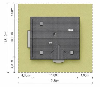 Projekt domu Planujdom 001 (ABP1124) - rzut działki