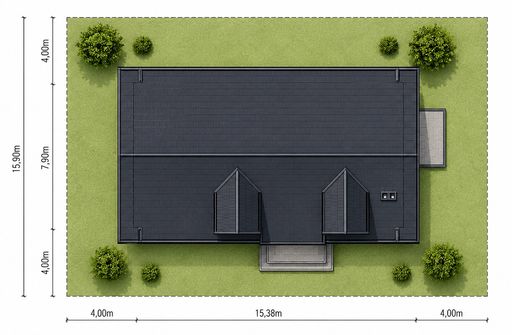 Projekt domu Planujdom 016 (ABP1117) - rzut działki