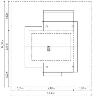 Projekt domu letniskowego Planujdom 119 (ABP1055) - rzut działki