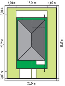 Projekt domu EX 22 G2 (wersja A) energo plus (WRC2839) - rzut działki
