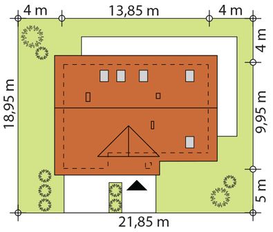 Projekt domu Fila 2 (BSE1290) - rzut działki