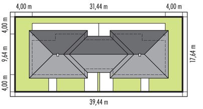 Projekt domu Mini 1 G2 plus (dwulokalowy) (WRC2840) - rzut działki