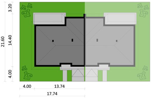 Projekt domu Ka301 S (PKT1360) - rzut działki