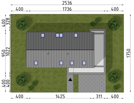 Projekt domu D459 (WAI1536) - rzut działki