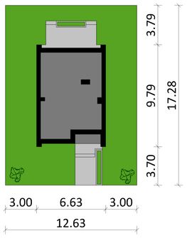 Projekt domu Ka303 S (PKT1363) - rzut działki