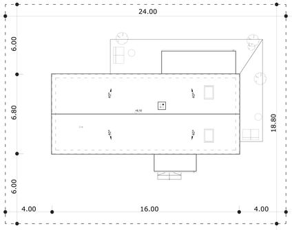 Projekt domu Zorza XL (GDE1155) - rzut działki