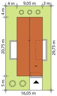 Projekt domu Mati 2 (BSE1291) - rzut działki