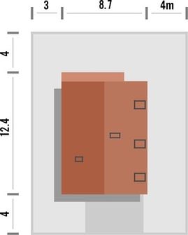 Projekt domu Studio 101 (WRN1624) - rzut działki