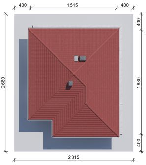 Projekt domu NewHouse 767 red (KRZ1168) - rzut działki