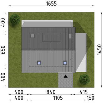 Projekt domu D458 (WAI1547) - rzut działki