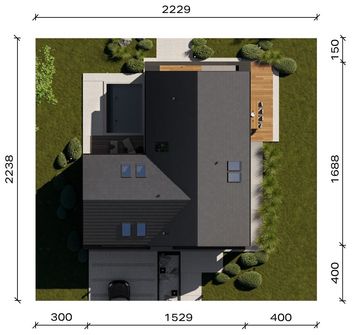 Projekt domu HomeKoncept 166 G2 wariant 02 (KRX1311) - rzut działki