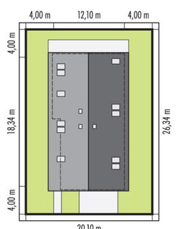 Projekt domu Nikolas III G2 (wersja B) energo plus (WRC2844) - rzut działki
