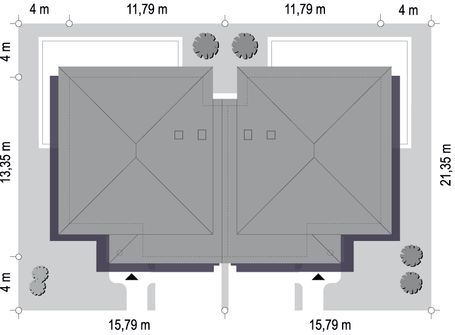 Projekt domu Willa Diamentowa 2 (WAH2183) - rzut działki