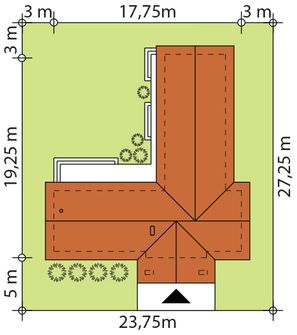 Projekt domu Rita (BSE1292) - rzut działki
