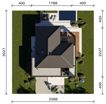 Projekt domu HomeKoncept 126 wariant 02 (KRX1312) - rzut działki
