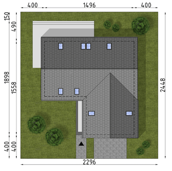Projekt domu D462 (WAI1546) - rzut działki