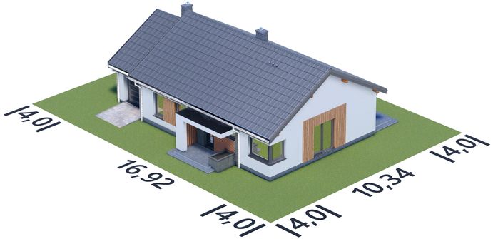 Projekt domu APS 353 wariant 3 + G (LUA1710) - rzut działki