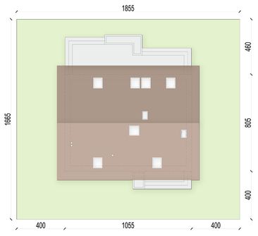 Projekt domu Rodzinek 5 mini 2 (WOF1296) - rzut działki