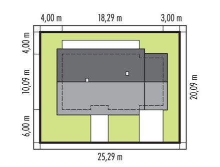 Projekt domu Mini 4 w. IV G1 plus (WRC2846) - rzut działki
