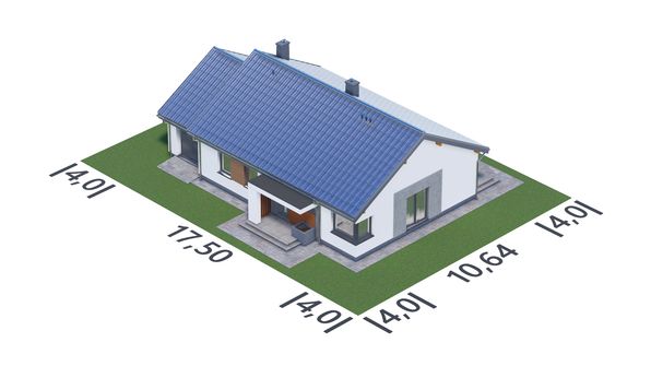 Projekt domu APS 353+G (LUA1713) - rzut działki
