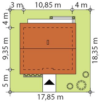 Projekt domu Gaja 5 (BSE1293) - rzut działki