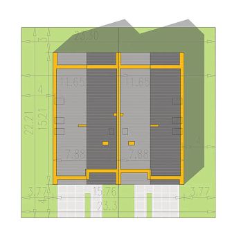Projekt domu Ella Mini dom jednorodzinny dwulokalowy (WRR1154) - rzut działki