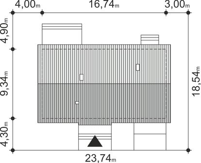 Projekt domu Tracja 11 strop drewniany (WOE1235) - rzut działki