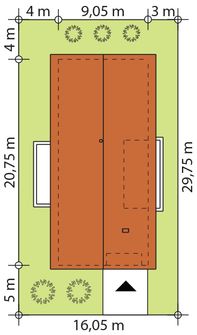 Projekt domu Pati 2 (BSE1298) - rzut działki