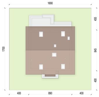 Projekt domu Tamarillo 9 mini (WOF1300) - rzut działki