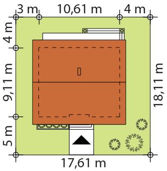 Projekt domu Gaja 5 drewniana (BSE1294) - rzut działki