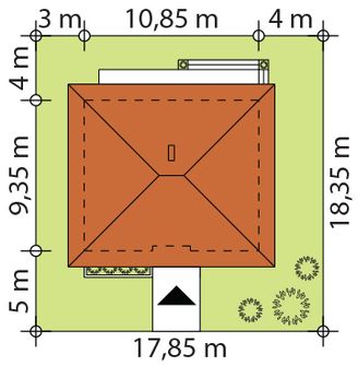Projekt domu Galia 3 (BSE1295) - rzut działki