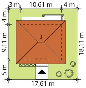 Projekt domu Galia 3 drewniana (BSE1296) - rzut działki